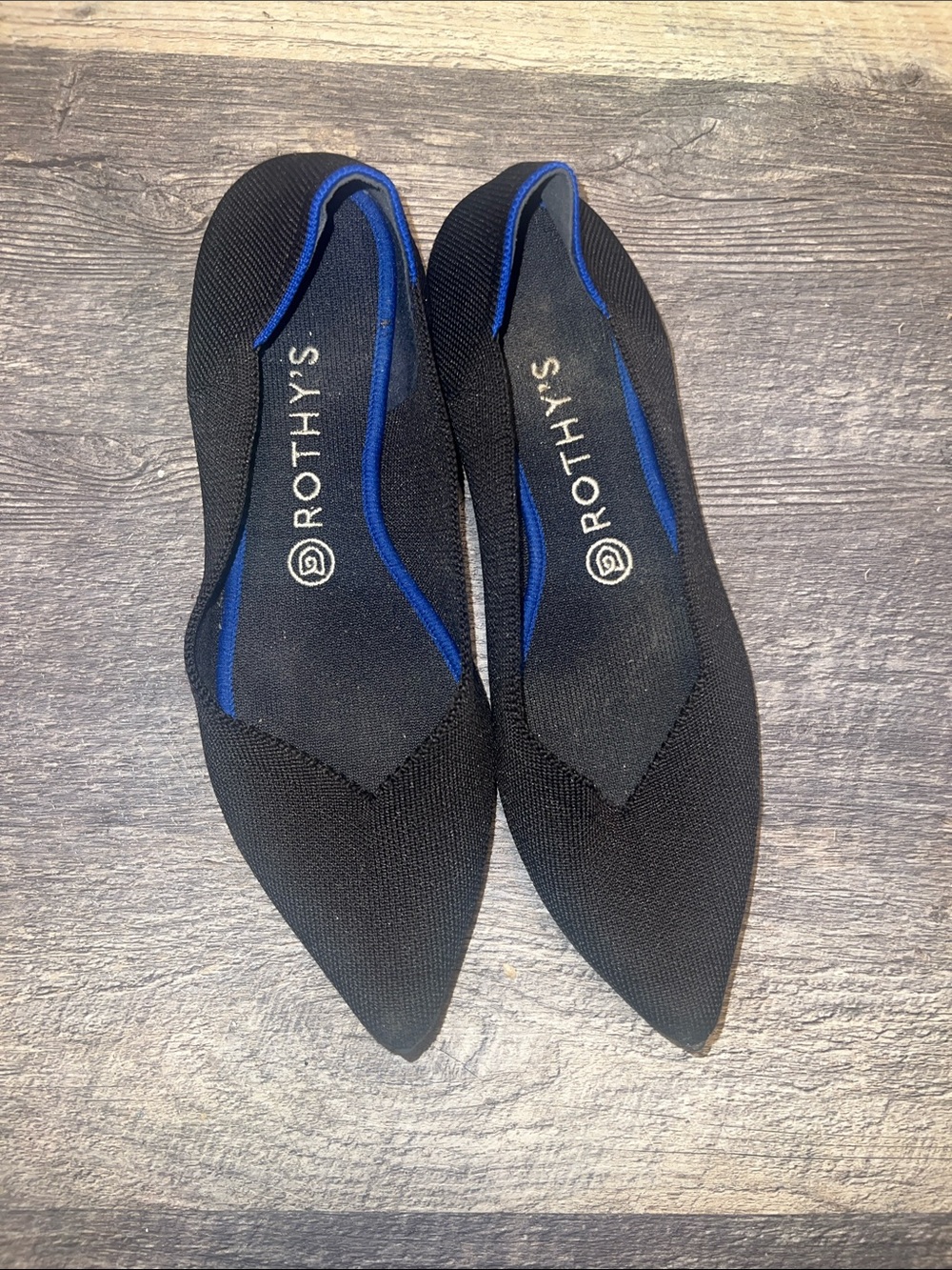 Rothy’s The Point Black Pointed Toe Knit Flats Women’s Size 10